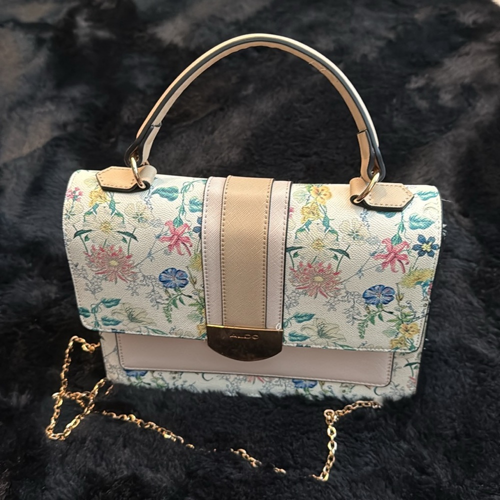 Aldo Floral Cream Handbag